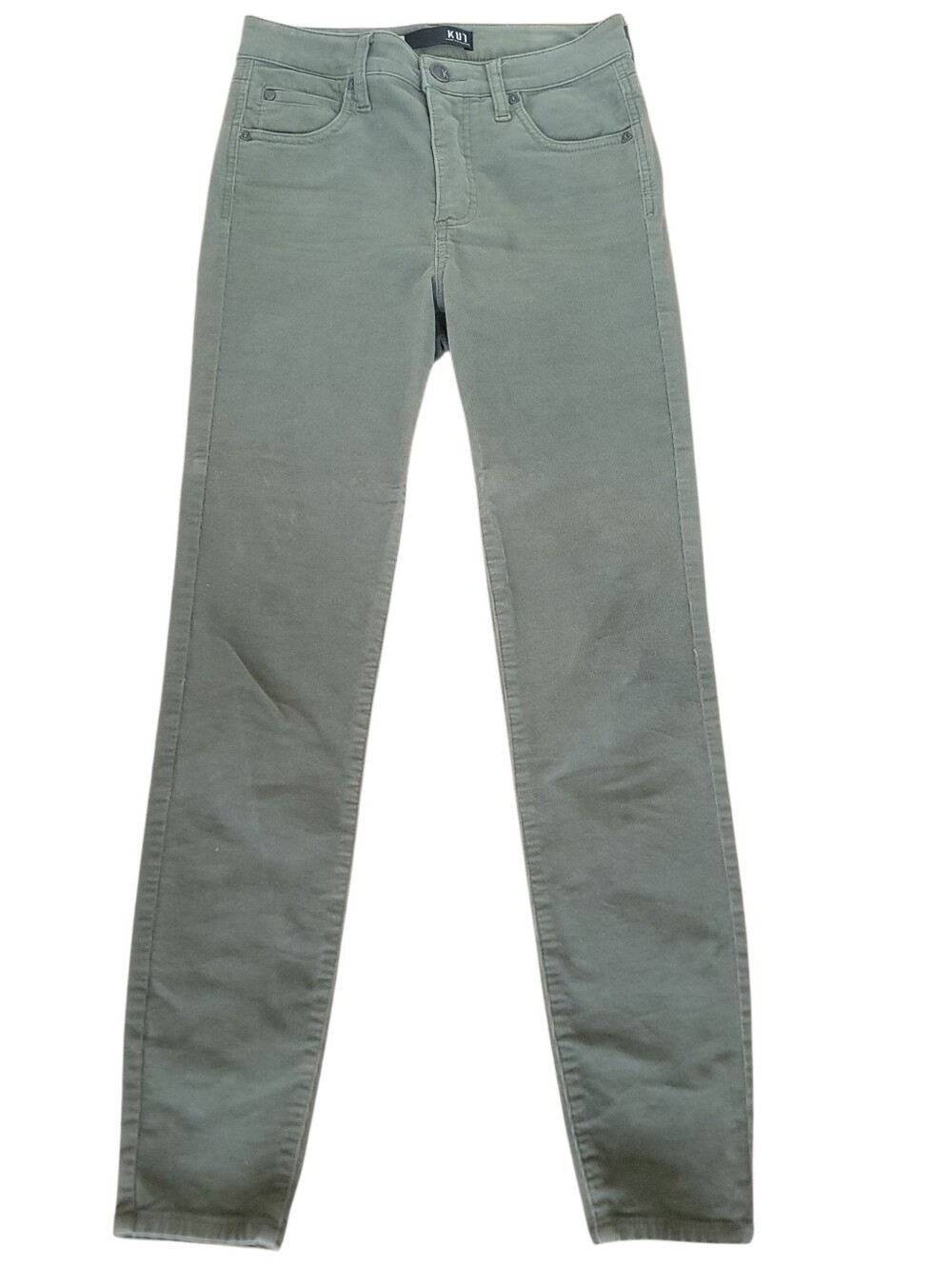 KUT from the Kloth Women's Size 0 Green Diana Fab Ab High Rise Corduroy Pants